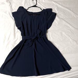 Navy short sleeve dress